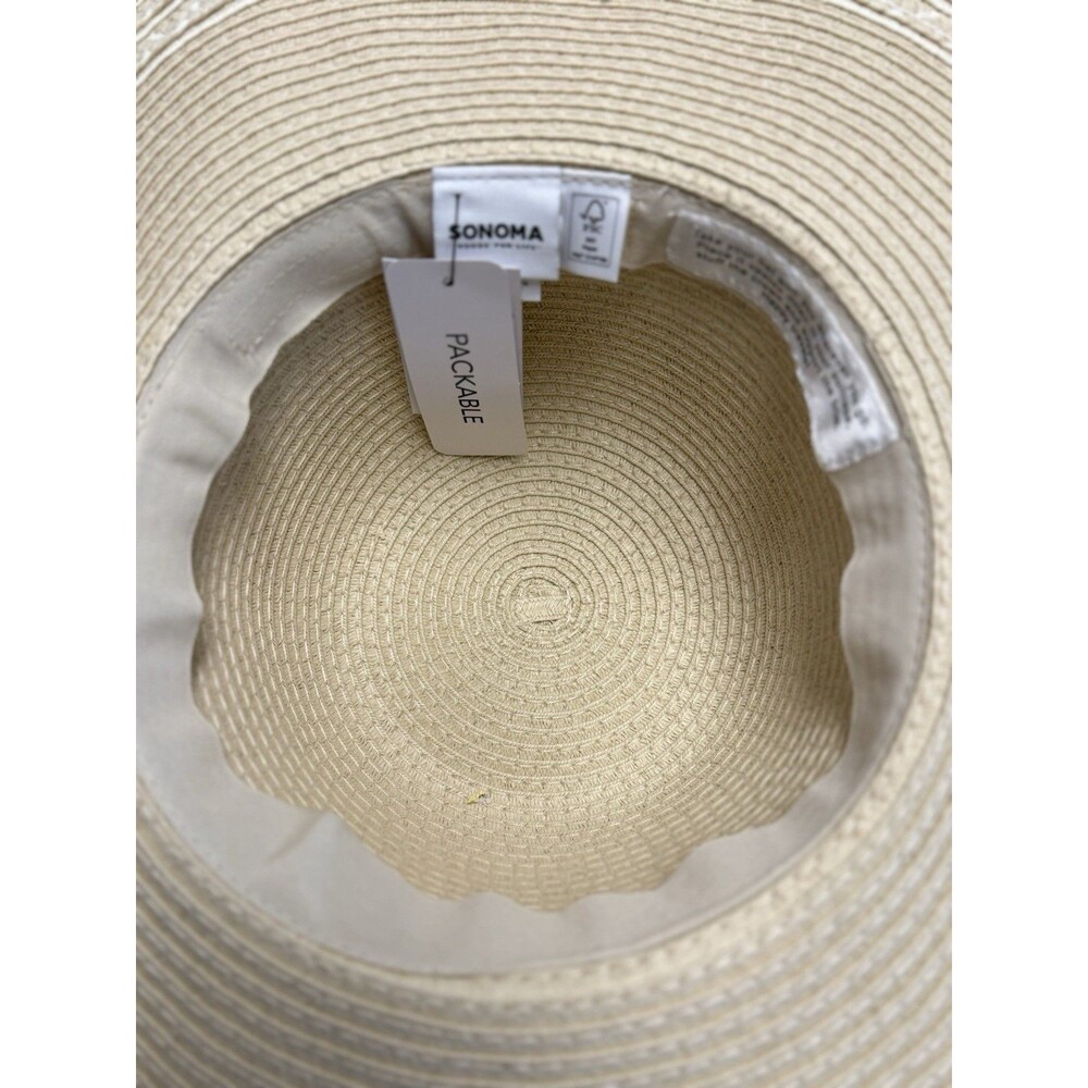 NWT Sonoma Good for Life Packable Straw Floppy Hat Packable Adjustable Size - Picture 6 of 8